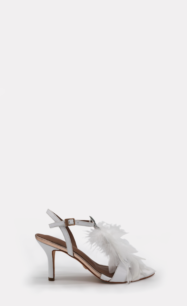 White best sale feather sandals